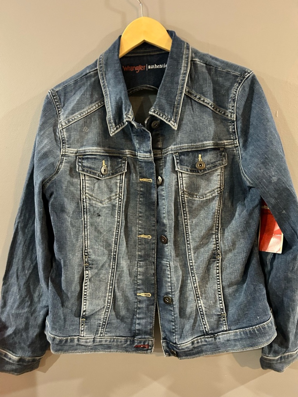 Wrangler Women's Distressed Indigo Denim Jacket